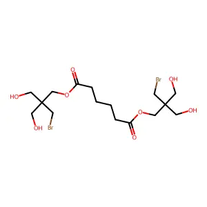 Hexanedioic acid, 1,6-bis[3-bromo-2,2-bis(hydroxymethyl)propyl] ester structure