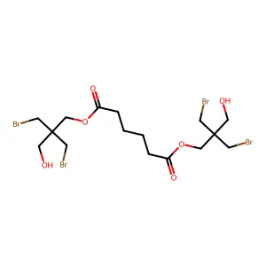 Hexanedioic acid, 1,6-bis[3-bromo-2-(bromomethyl)-2-(hydroxymethyl)propyl] ester structure