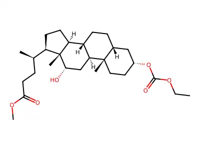 Methyl 3alpha-((ethoxycarbonyl)oxy)-12alpha-hydroxy-5beta-cholan-24-oate structure