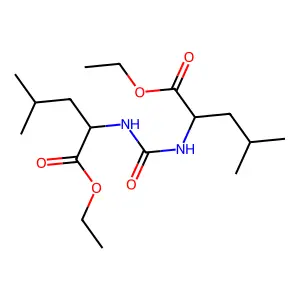 Ethyl 2-[(1-ethoxycarbonyl-3-methyl-butyl)carbamoylamino]-4-methyl-pentanoate structure
