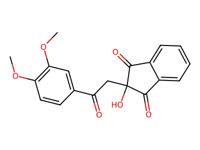 1,3-Indandione, 2-(3,4-dimethoxyphenacyl)-2-hydroxy- structure