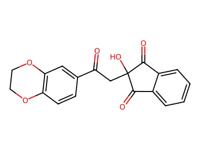 ((Hydroxy-2 dioxo-1,3 indanyl-2)-2 acetyl)-6 benzodioxanne-1,4 [French] structure