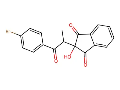 1H-Indene-1,3(2H)-dione, 2-(2-(4-bromophenyl)-2-oxoethyl)-2-hydroxy- structure