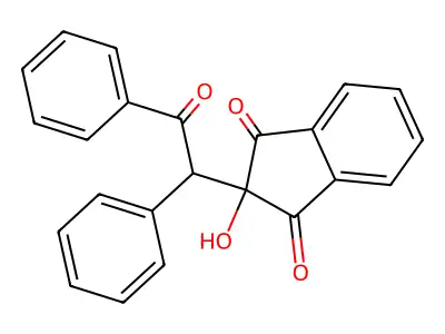 1H-Indene-1,3(2H)-dione, 2-hydroxy-2-(2-oxo-1,2-diphenylethyl)- structure