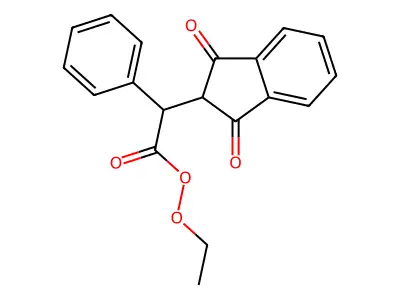 Ethyl 2,3-dihydro-1,3-dioxo-2-hydroxy-alpha-phenyl-1H-indene-2-acetate structure