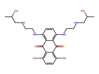 1,4-Dihydroxy-5,8-bis[2-(2-hydroxypropylamino)ethylamino]anthracene-9,10-dione structure