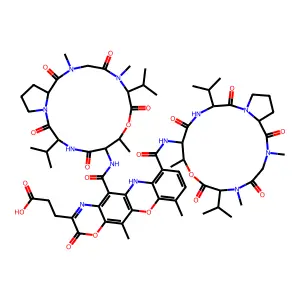 3,10-Dihydroactinomycin D 3-(2-carboxyethyl)oxazinone structure