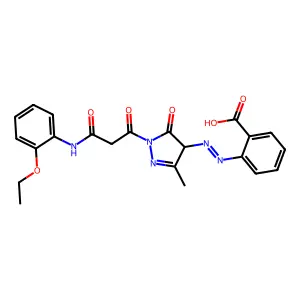 2-[[1-[3-(2-ethoxyanilino)-3-oxopropanoyl]-3-methyl-5-oxo-4H-pyrazol-4-yl]diazenyl]benzoic acid structure