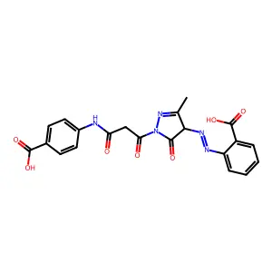 2-[(E)-{1-[3-(4-Carboxyanilino)-3-oxopropanoyl]-3-methyl-5-oxo-4,5-dihydro-1H-pyrazol-4-yl}diazenyl]benzoic acid structure