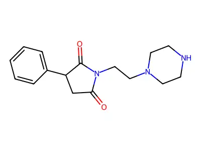 2-Phenyl-N-(2-(1-piperazinyl)ethyl)succinimide structure