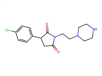 Succinimide, 2-(p-chlorophenyl)-N-(2-(1-piperazinyl)ethyl)- structure