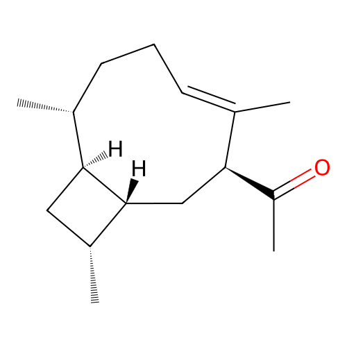 Acetyl-beta-caryophyllene structure
