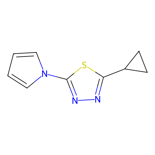 2-Cyclopropyl-5-pyrrol-1-yl-1,3,4-thiadiazole structure