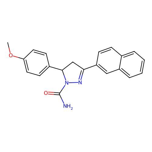 3-(4-Methoxyphenyl)-5-naphthalen-2-yl-3,4-dihydropyrazole-2-carboxamide structure