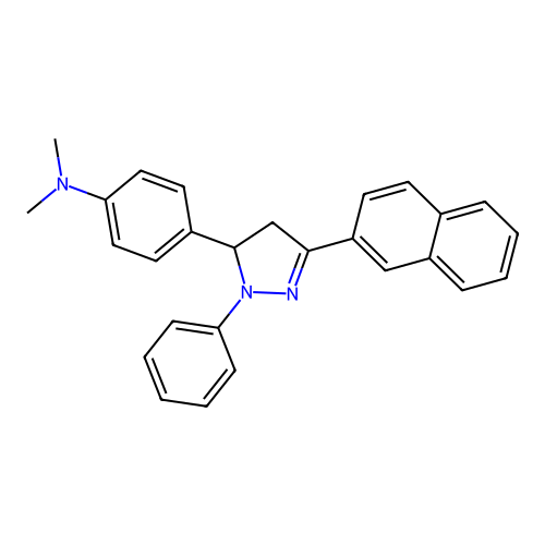 N,N-dimethyl-4-(5-naphthalen-2-yl-2-phenyl-3,4-dihydropyrazol-3-yl)aniline structure