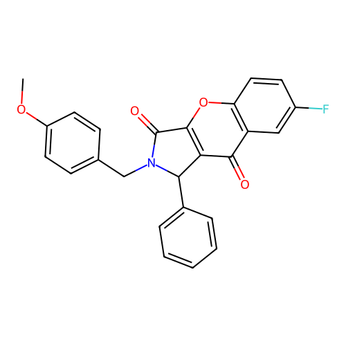 7-fluoro-2-(4-methoxybenzyl)-1-phenyl-1,2-dihydrochromeno[2,3-c]pyrrole-3,9-dione structure