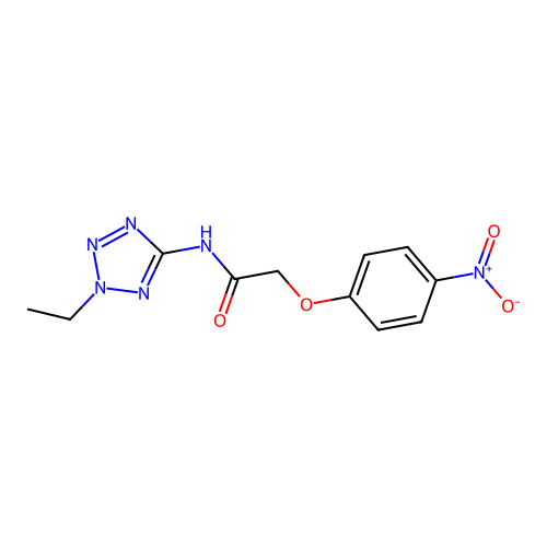 N-(2-ethyl-2H-tetrazol-5-yl)-2-(4-nitrophenoxy)acetamide structure