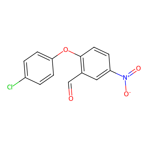 2-(4-Chlorophenoxy)-5-nitrobenzaldehyde structure