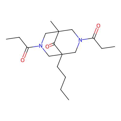 1-Butyl-5-methyl-3,7-dipropanoyl-3,7-diazabicyclo[3.3.1]nonan-9-one structure