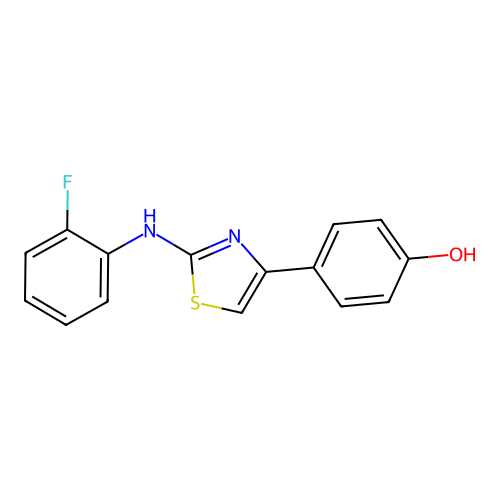 4-{2-[(2-Fluorophenyl)amino]-1,3-thiazol-4-yl}phenol structure