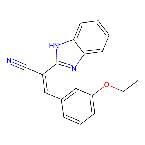 (Z)-2-(1H-benzimidazol-2-yl)-3-(3-ethoxyphenyl)prop-2-enenitrile structure