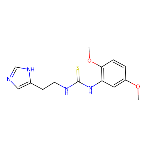 1-(2,5-dimethoxyphenyl)-3-[2-(1H-imidazol-4-yl)ethyl]thiourea structure
