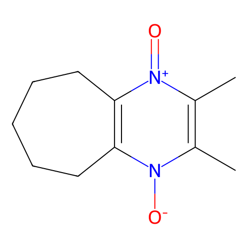 2,3-dimethyl-6,7,8,9-tetrahydro-5H-cyclohepta[b]pyrazine 1,4-dioxide structure