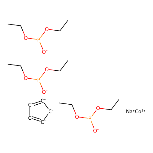 Sodium;cobalt(3+);cyclopenta-1,3-diene;tris(diethyl phosphite) structure