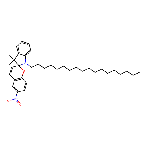 3',3'-Dimethyl-1'-octadecyl-6-nitrospiro(2h-benzopyran-2,2'-indoline) structure