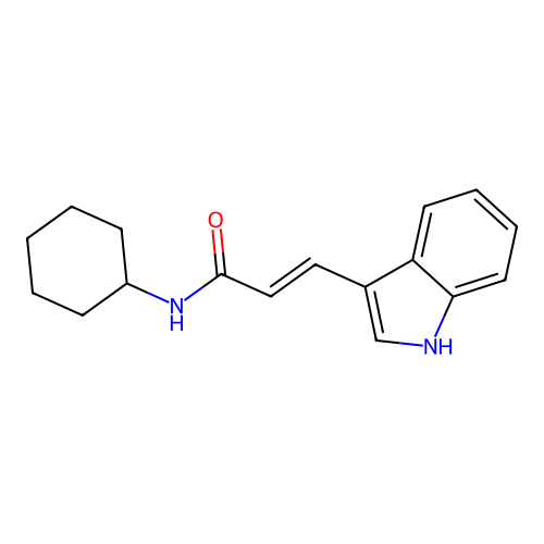 2-Propenamide, N-cyclohexyl-3-(1H-indol-3-yl)-, (E)- structure