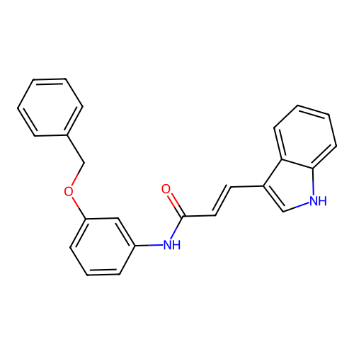 2-Propenamide, 3-(1H-indol-3-yl)-N-(3-(phenylmethoxy)phenyl)-, (E)- structure