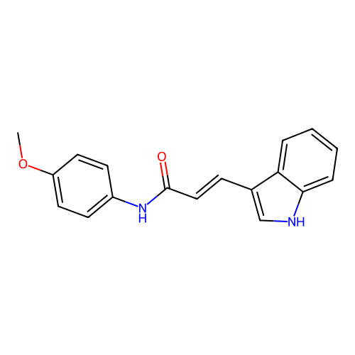 2-Propenamide, 3-(1H-indol-3-yl)-N-(4-methoxyphenyl)-, (E)- structure