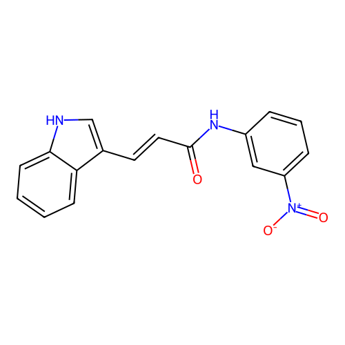 2-Propenamide, 3-(1H-indol-3-yl)-N-(3-nitrophenyl)-, (E)- structure