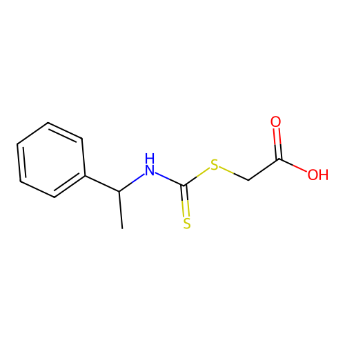 2-{[(Phenylethyl)amino]thioxomethylthio}acetic acid structure