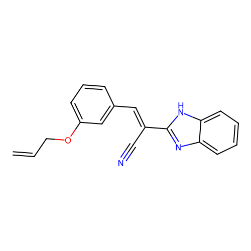 (E)-2-(1H-benzimidazol-2-yl)-3-(3-prop-2-enoxyphenyl)prop-2-enenitrile structure
