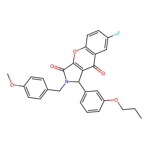 7-fluoro-2-(4-methoxybenzyl)-1-(3-propoxyphenyl)-1,2-dihydrochromeno[2,3-c]pyrrole-3,9-dione structure