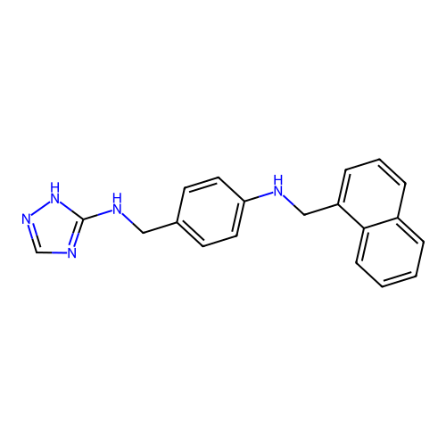 {4-[(Naphthalen-1-ylmethyl)-amino]-benzyl}-(2H-[1,2,4]triazol-3-yl)-amine structure