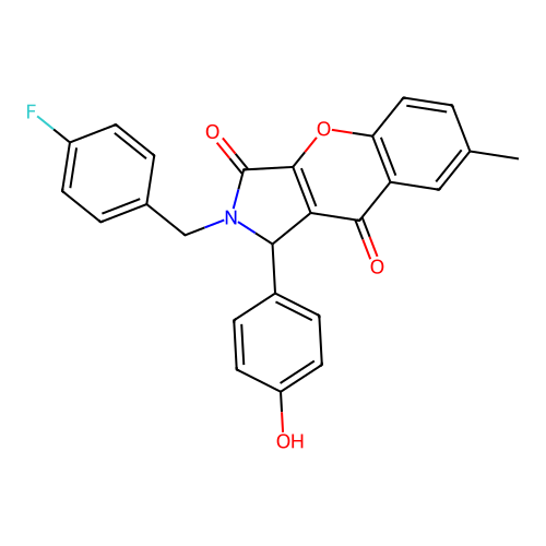 2-(4-fluorobenzyl)-1-(4-hydroxyphenyl)-7-methyl-1,2-dihydrochromeno[2,3-c]pyrrole-3,9-dione structure