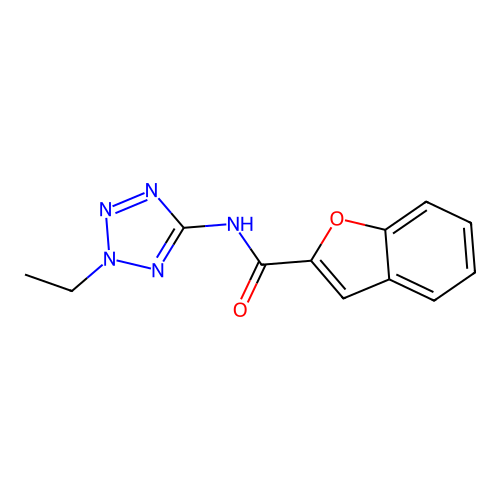 N-(2-ethyl-2H-tetrazol-5-yl)-1-benzofuran-2-carboxamide structure