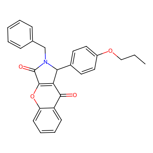 2-Benzyl-1-(4-propoxyphenyl)-1,2-dihydrochromeno[2,3-c]pyrrole-3,9-dione structure