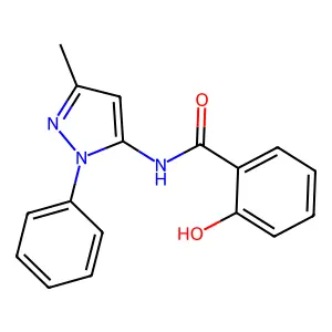 N-(3-甲基-1-苯基-5-吡唑基)水杨酰胺 structure
