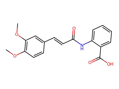 Methyl (E)-2-(3-(3,4-dimethoxyphenyl)acrylamido)benzoate structure
