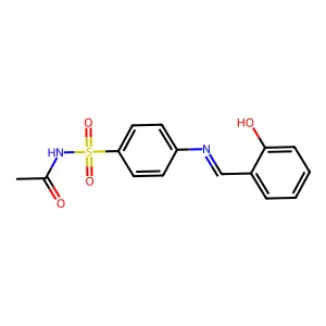 N-acetyl-4-[(2-hydroxy-benzylidene)-amino]-benzenesulfonamide structure