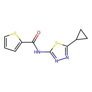 N-(5-cyclopropyl-1,3,4-thiadiazol-2-yl)thiophene-2-carboxamide structure