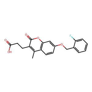 3-{7-[(2-fluorobenzyl)oxy]-4-methyl-2-oxo-2H-chromen-3-yl}propanoic acid structure