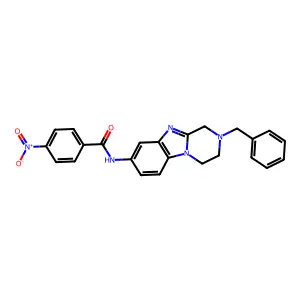 N-(2-benzyl-3,4-dihydro-1H-pyrazino[1,2-a]benzimidazol-8-yl)-4-nitrobenzamide structure