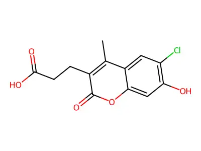 3-(6-chloro-7-hydroxy-4-methyl-2-oxo-2H-chromen-3-yl)propanoic acid structure