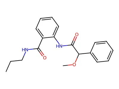 2-[(2-methoxy-2-phenylacetyl)amino]-N-propylbenzamide structure