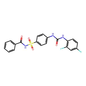 N-[4-[(2,4-difluorophenyl)carbamoylamino]phenyl]sulfonylbenzamide structure