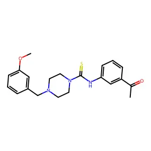 N-(3-acetylphenyl)-4-[(3-methoxyphenyl)methyl]piperazine-1-carbothioamide structure